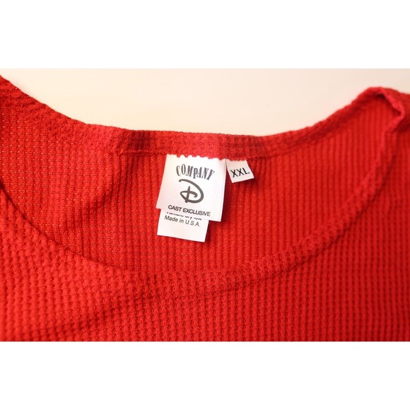 Vintage Disney Y2K Millennium Cast Member Red Thermal 2 Piece Pajama Set XXL - Picture 3 of 16